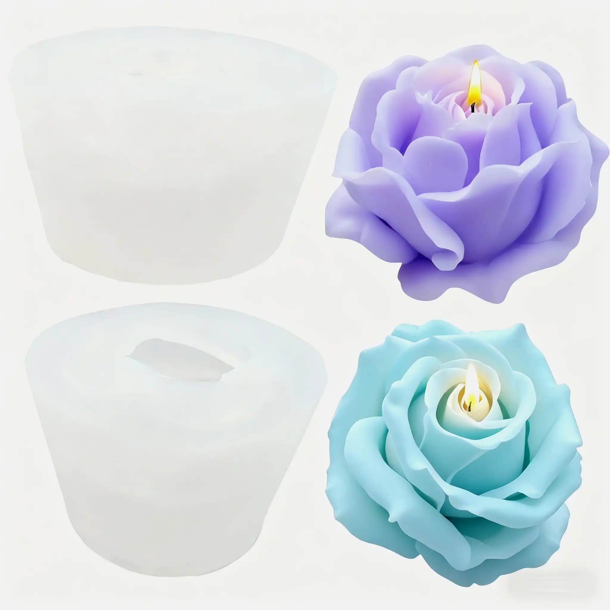2-Piece Romantic 3D Rose Silic - đánh giá và giá Soap Making Gifts