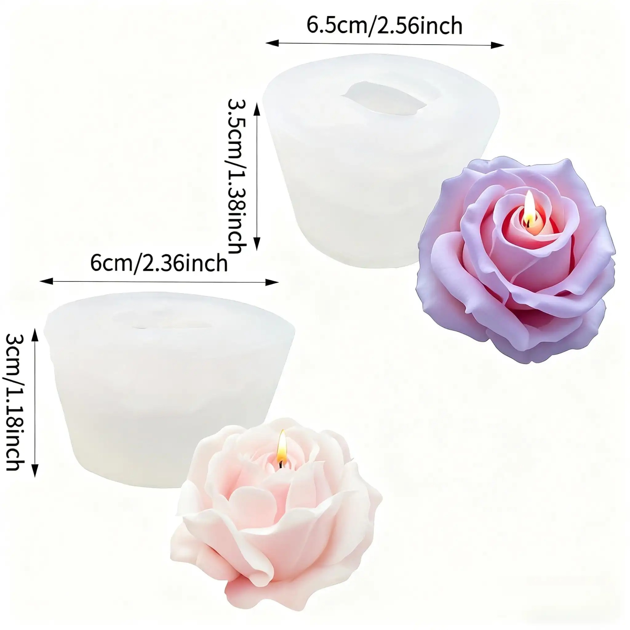 2-Piece Romantic 3D Rose Silic - đánh giá và giá Soap Making Gifts