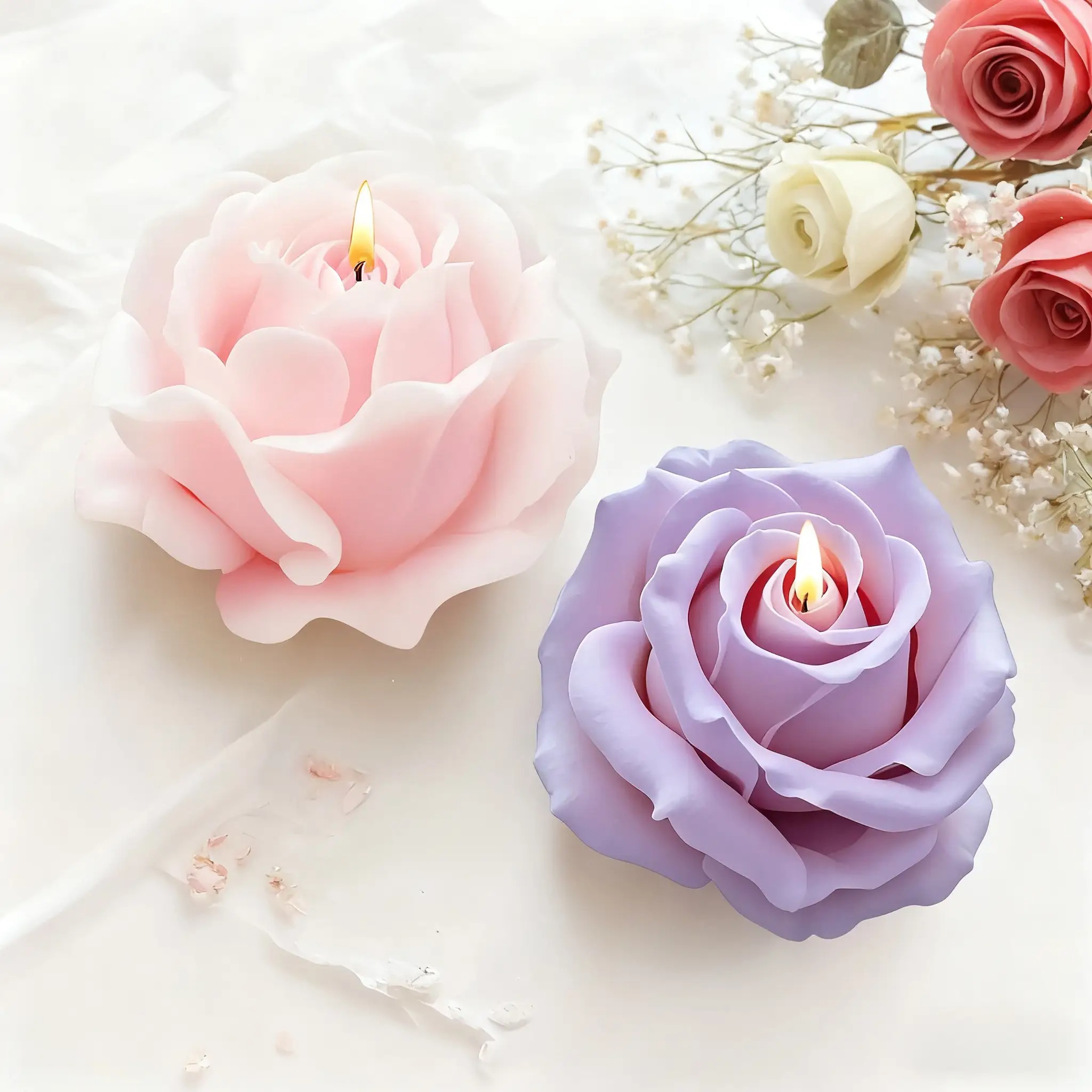 2-Piece Romantic 3D Rose Silic - đánh giá và giá Soap Making Gifts