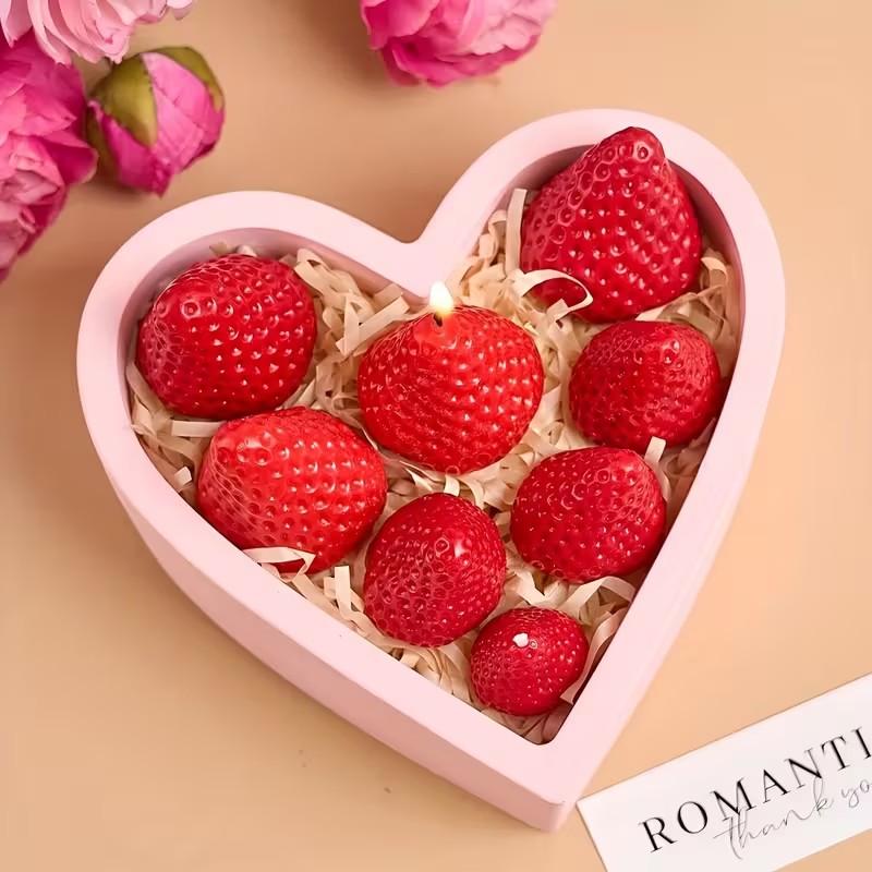 Strawberry Silicone Candle Mol - đánh giá và giá Soap Making Ins