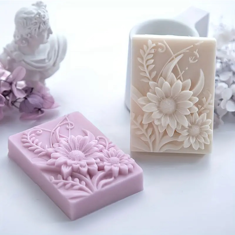 3D Flower Square Soap Silicone - đánh giá và giá Soap Making Instructions