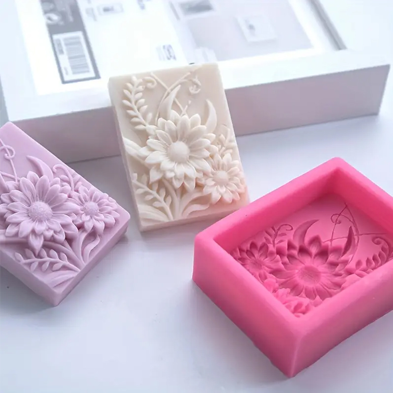 3D Flower Square Soap Silicone - đánh giá và giá Soap Making Instructions