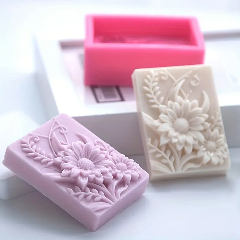 3D Flower Square Soap Silicone - đánh giá và giá Soap Making Instructions