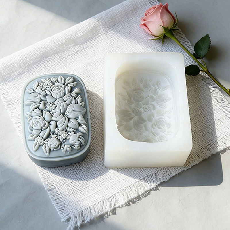 Square Floral Silicone Soap Mo - đánh giá và giá Soap Making Instructions