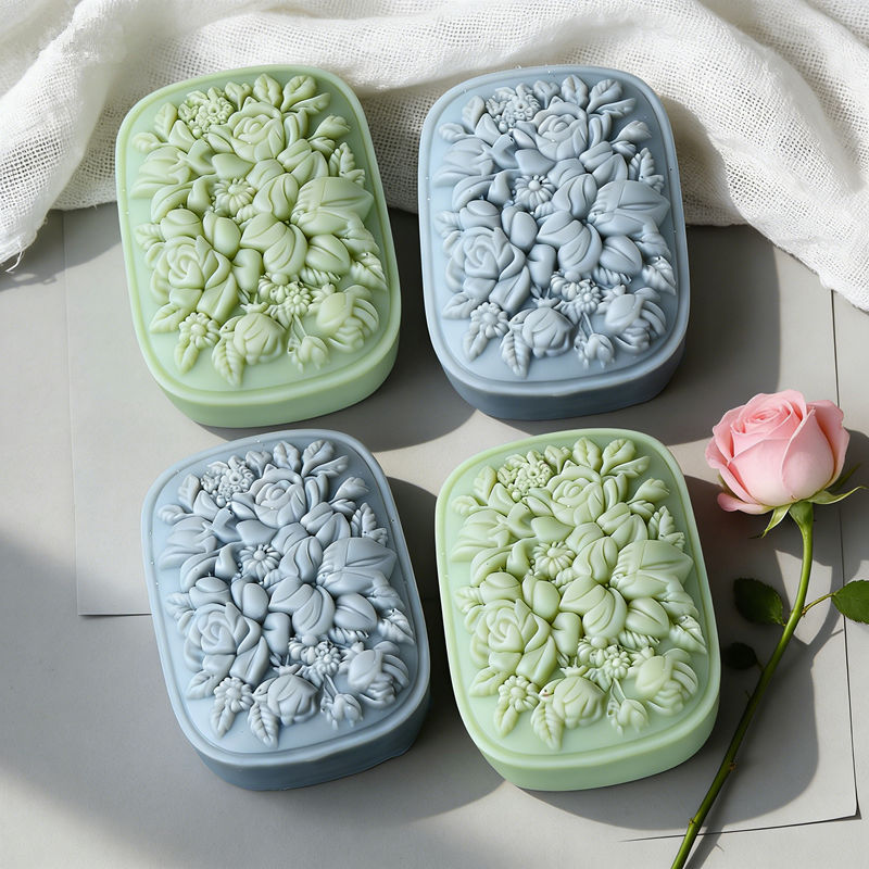 Square Floral Silicone Soap Mo - đánh giá và giá Soap Making Instructions